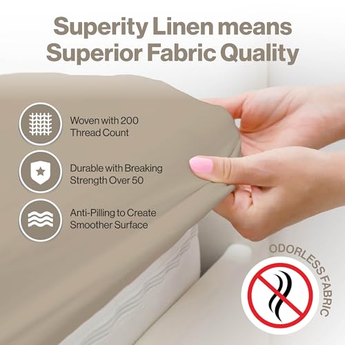 Superity Linen Superity Luxurious Hotel Quality King Fitted Sheet 100% Cotton Ultra Soft, Skin-Friendly & Hypoallergenic Deep Pocket Fits 16 Mattress Easy Care & Snug Fit (King Size - 78 x 80) - Image 3