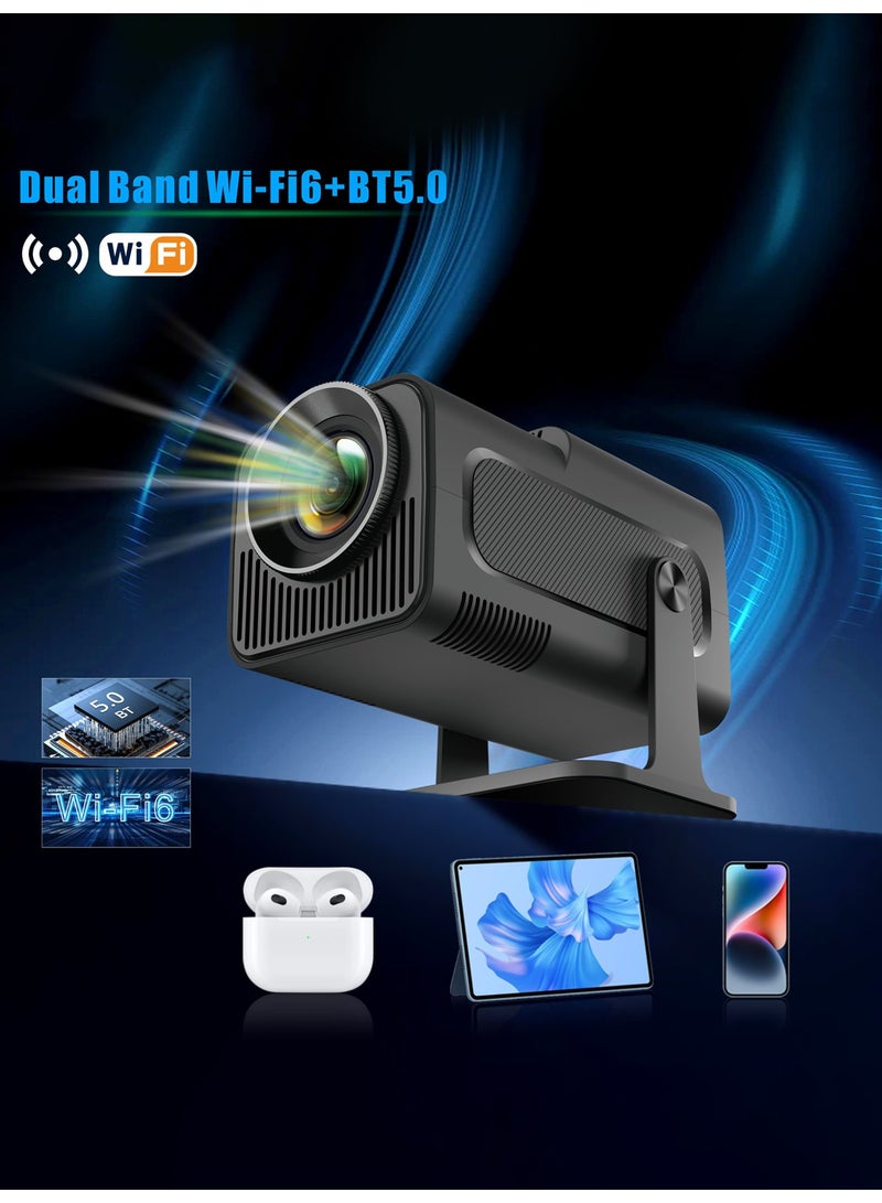 BESTIS Projector 4K 1080P with 300 ANSI Lumens, Auto Keystone & Focus, 180° Rotation, WiFi 6/BT5.0, Android 11, Low Noise ≤25dB, Wireless iOS/Android Mirroring  - Image 2