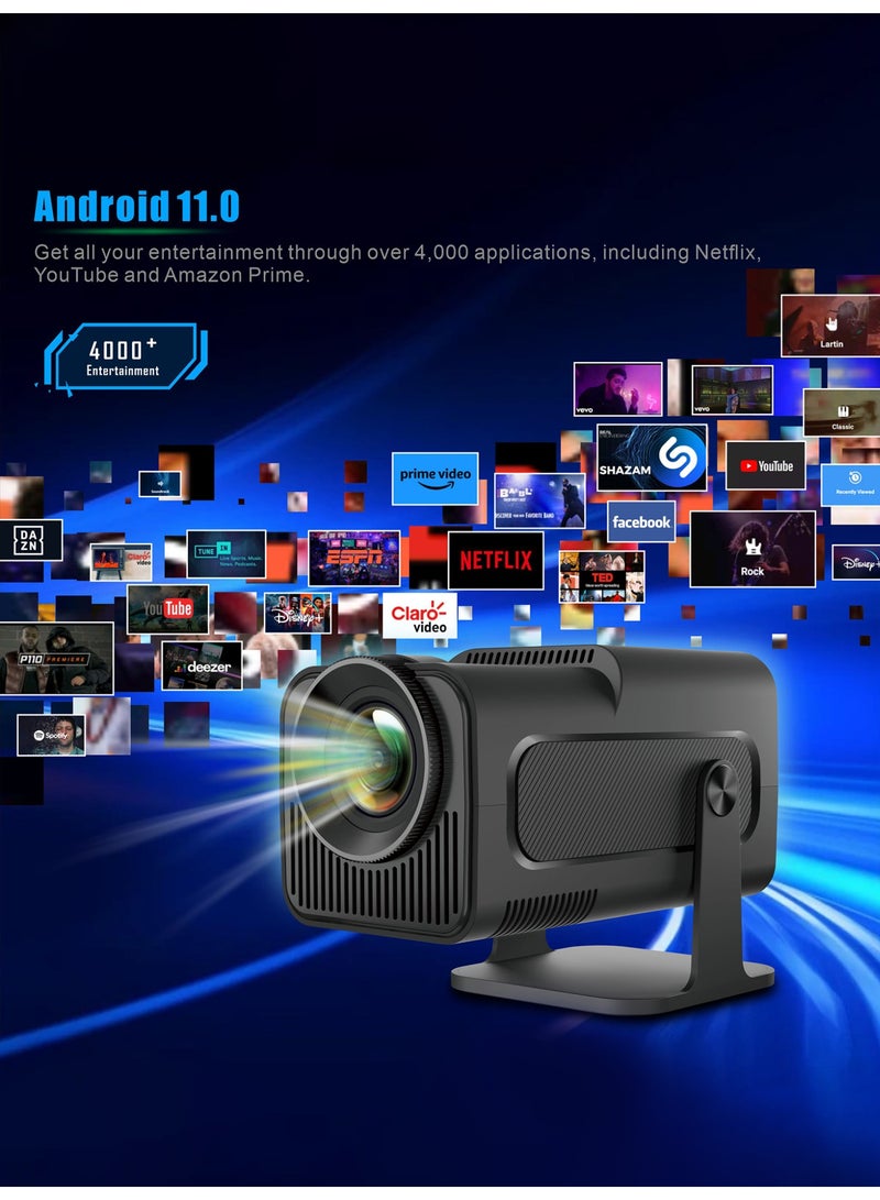 BESTIS Projector 4K 1080P with 300 ANSI Lumens, Auto Keystone & Focus, 180° Rotation, WiFi 6/BT5.0, Android 11, Low Noise ≤25dB, Wireless iOS/Android Mirroring  - Image 3