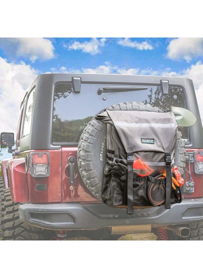 ALL-TOP Spare Tire Trash Bag, Heavy Duty Truck Tailgate Trash Bag, Cargo Storage Bag for Jeep, Truck, SUV or Car, Fit up to 40'' Tire (Rhino Grey)  - Image 1