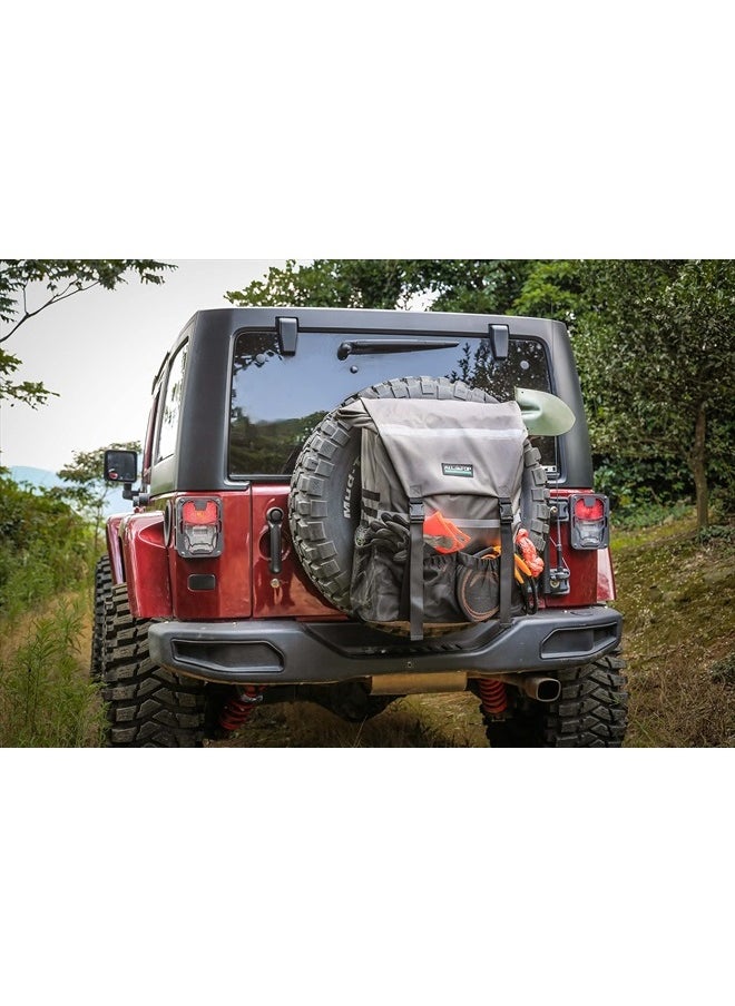 ALL-TOP Spare Tire Trash Bag, Heavy Duty Truck Tailgate Trash Bag, Cargo Storage Bag for Jeep, Truck, SUV or Car, Fit up to 40'' Tire (Rhino Grey)  - Image 5