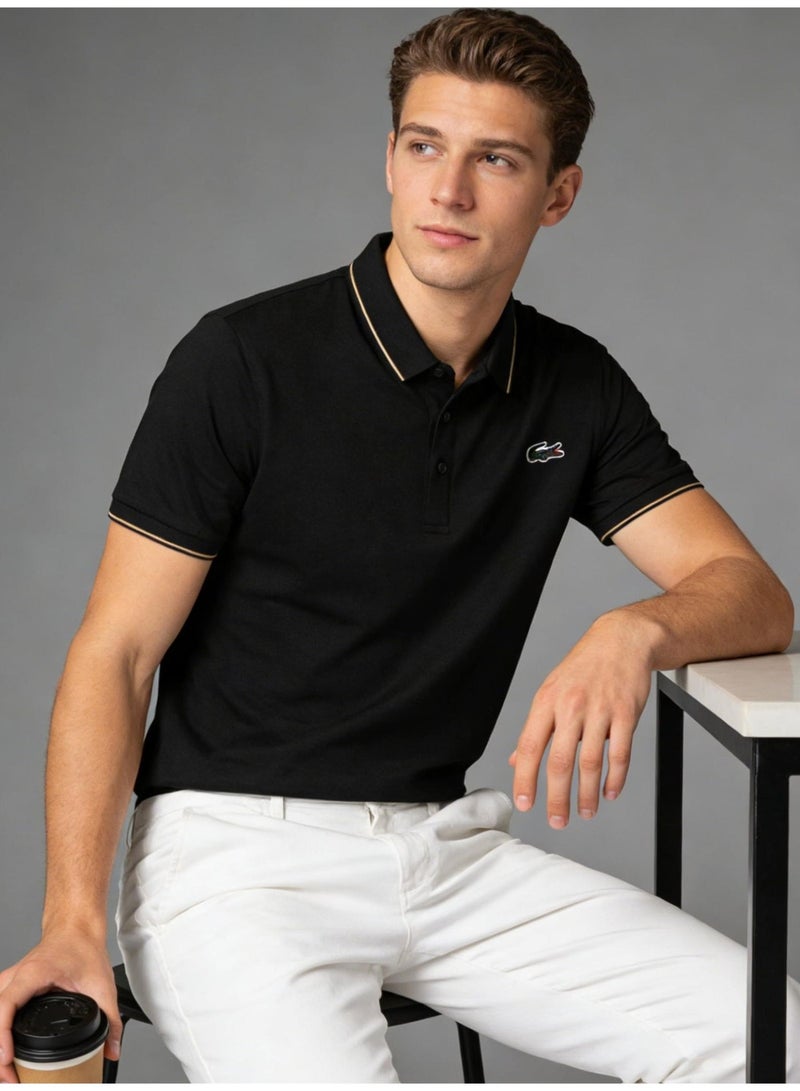Laco Men's ice silk Polo shirt summer business leisure lapel short sleeve T-shirt multicolor optional. - Image 2