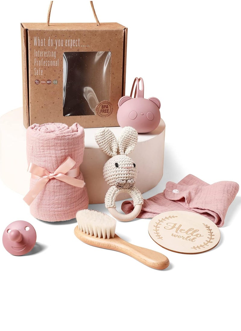 Gonice Baby Gift Set for Newborn New Baby Gift Set - Newborn Baby Essentials Baby Bath Set with Baby Blanket Baby Rattle - New Born Baby Girls Gift & Baby Boy Gifts for Baby Shower  - Image 1