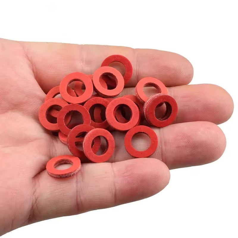 Red Paper Flat Washers 100pcs Insulating High Temp Resistant Gaskets - Image 3