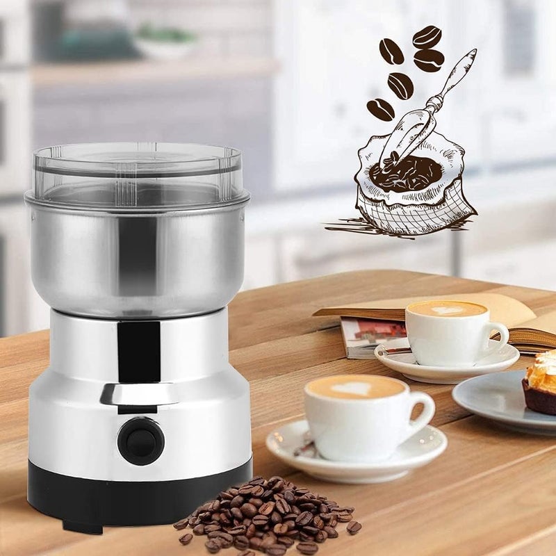 Drumstone (𝟏𝟓 𝐘𝐞𝐚𝐫𝐬 𝐰𝐚𝐫𝐫𝐚𝐧𝐭𝐲) Mini Electric Stainless Steel Grinder – Multifunctional Portable Mill for Coffee Beans, Spices, Herbs, Seasonings | Automatic Small Food Grinding - Image 2
