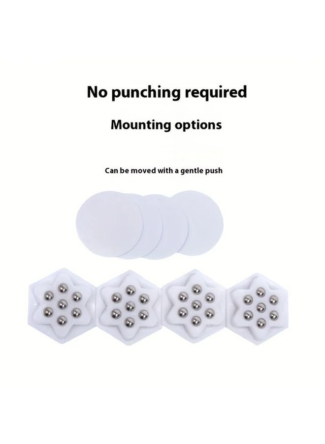 4 Pack White Universal Sticky Casters No Drill Installation Smooth Quiet Wear Resistant - Image 4