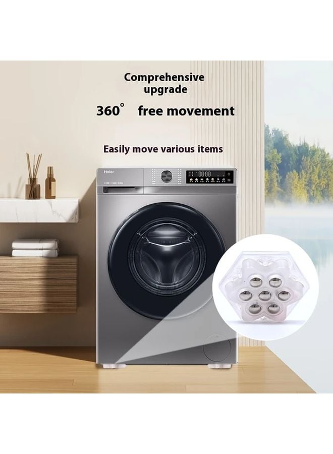 4 Pack White Universal Sticky Casters No Drill Installation Smooth Quiet Wear Resistant - Image 3