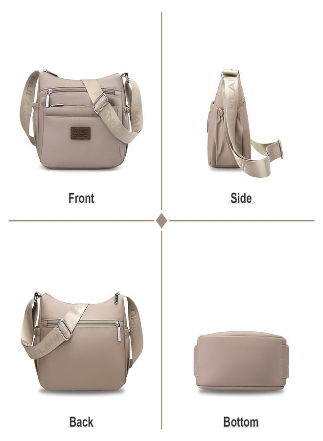 WITERY Crossboby Bags for Women - Waterproof Nylon Multi-Pocket Crossboby Purse for Women, Lightweight Pocketbooks Medium Size Travel Purses Ladies Shoulder Handbag Casual Hobo Messenger Bags - Image 2