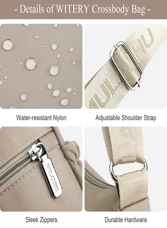 WITERY Crossboby Bags for Women - Waterproof Nylon Multi-Pocket Crossboby Purse for Women, Lightweight Pocketbooks Medium Size Travel Purses Ladies Shoulder Handbag Casual Hobo Messenger Bags - Image 5