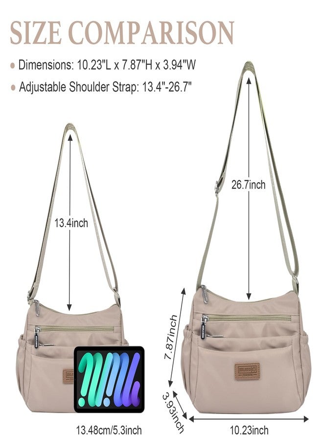 WITERY Crossboby Bags for Women - Waterproof Nylon Multi-Pocket Crossboby Purse for Women, Lightweight Pocketbooks Medium Size Travel Purses Ladies Shoulder Handbag Casual Hobo Messenger Bags - Image 3