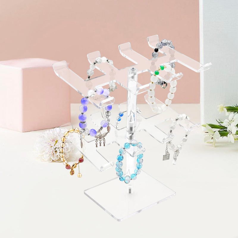 Bigfety Acrylic Bracelet Holder Stand 2 Tier, Holds Lots of Bracelets, Easy to Access, Great Gift for Women - Image 5