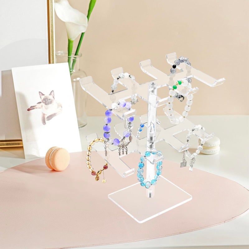 Bigfety Acrylic Bracelet Holder Stand 2 Tier, Holds Lots of Bracelets, Easy to Access, Great Gift for Women - Image 3