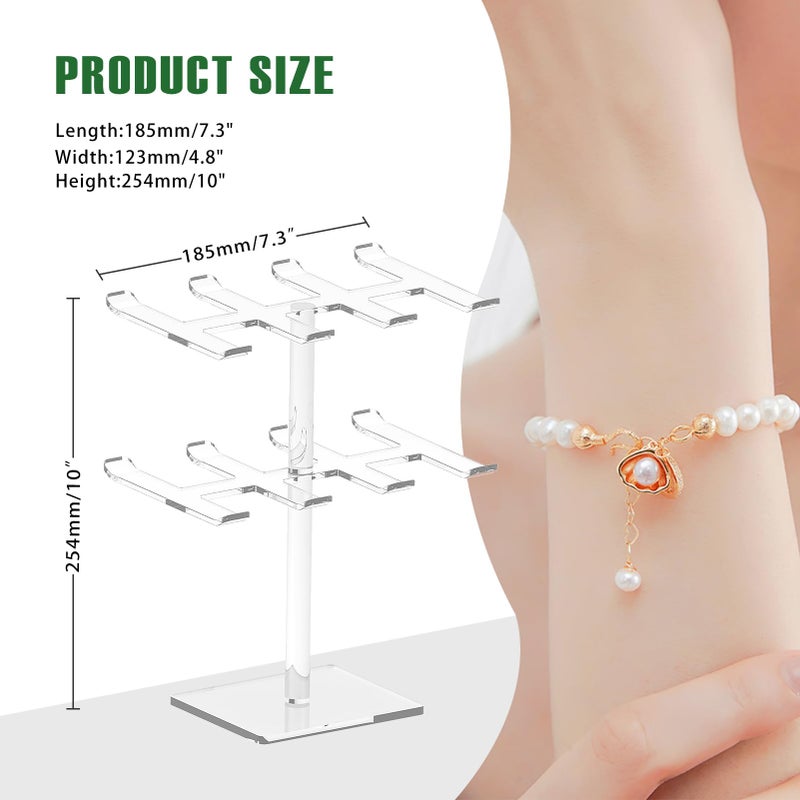 Bigfety Acrylic Bracelet Holder Stand 2 Tier, Holds Lots of Bracelets, Easy to Access, Great Gift for Women - Image 2