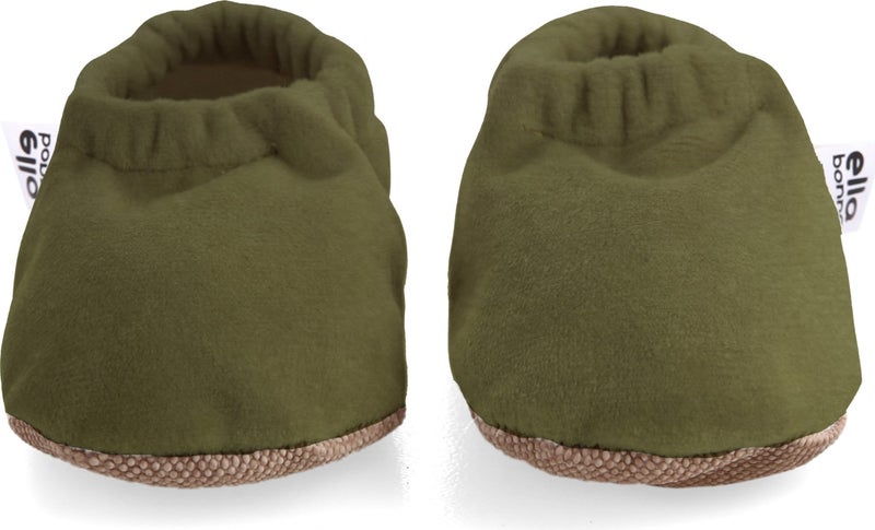 Ella Bonna Velvet Baby Booties, Non-Slip Sole, Nursery Shoe Booties, Green  - Image 4