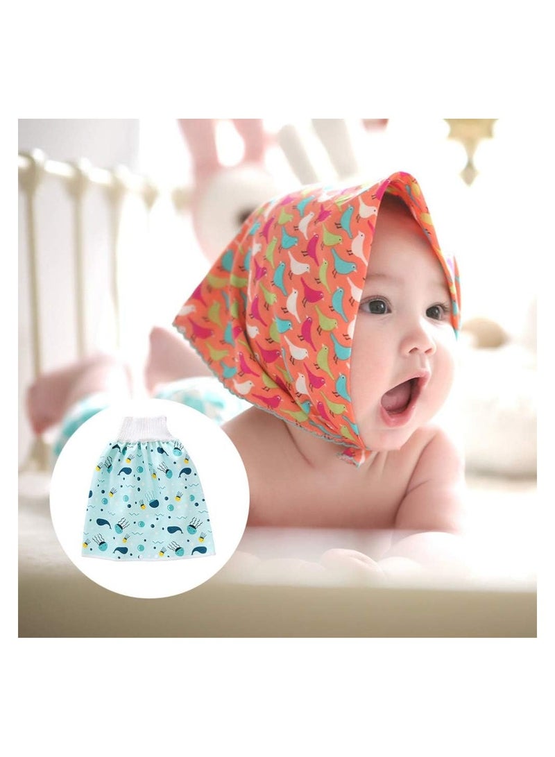 KASTWAVE Baby Diaper Skirt, Anti Bed-wetting Cotton Bed Clothes, Baby Boy Girl Night Time Potty Training Waterproof Baby Nappy Skirt, 2Pcs (M) - Image 2