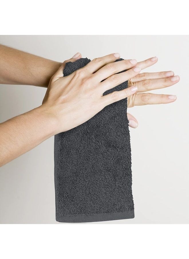 Utopia Towels - Cotton Washcloths Set - 100% Ring Spun Cotton, Premium Quality Flannel Face Cloths, Highly Absorbent and Soft Feel Fingertip Towels (60 Pack, Grey) - Image 1