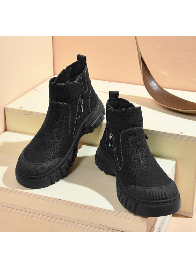 Septwolves Lace-up Work Boots】25-year Thick-sole Martin Boots For Men, Comfortable Outdoor Casual Work Boots, Durable And Versatile Minimalist Style - Image 4