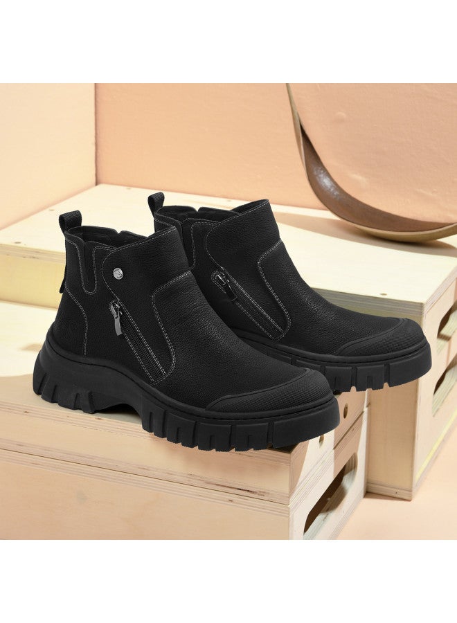 Septwolves Lace-up Work Boots】25-year Thick-sole Martin Boots For Men, Comfortable Outdoor Casual Work Boots, Durable And Versatile Minimalist Style - Image 5