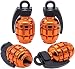 MEAJOO 4PCS Tire Valve Stem Caps Aluminium Alloy Tire Valve Stem Covers Universal Car Wheel Tire Valve Caps for Cars Trucks SUV Motorcycles Bike and Bicycles Orange - Image 2