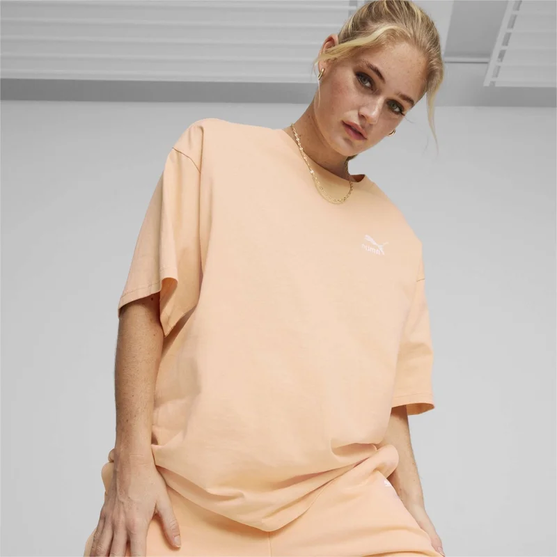 بوما Men's Peach Fizz Better Classics Oversized Tee Orange Men's T-Shirt