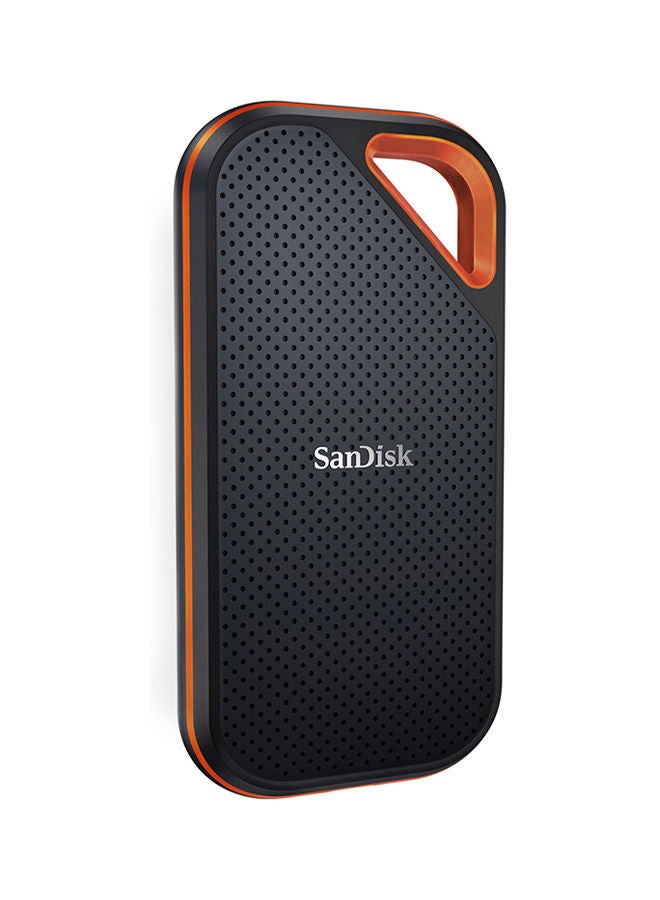 sandisk 4TB Extreme PRO Portable SSD V2, USB 3.2 Gen 2x2 Type-C, Up to 2000 MB/s Read & Write Speeds, 256-Bit AES Hardware Encryption, Carabiner Loop, IP65, Black - Orange | SDSSDE81-4T00-G25 - Image 1
