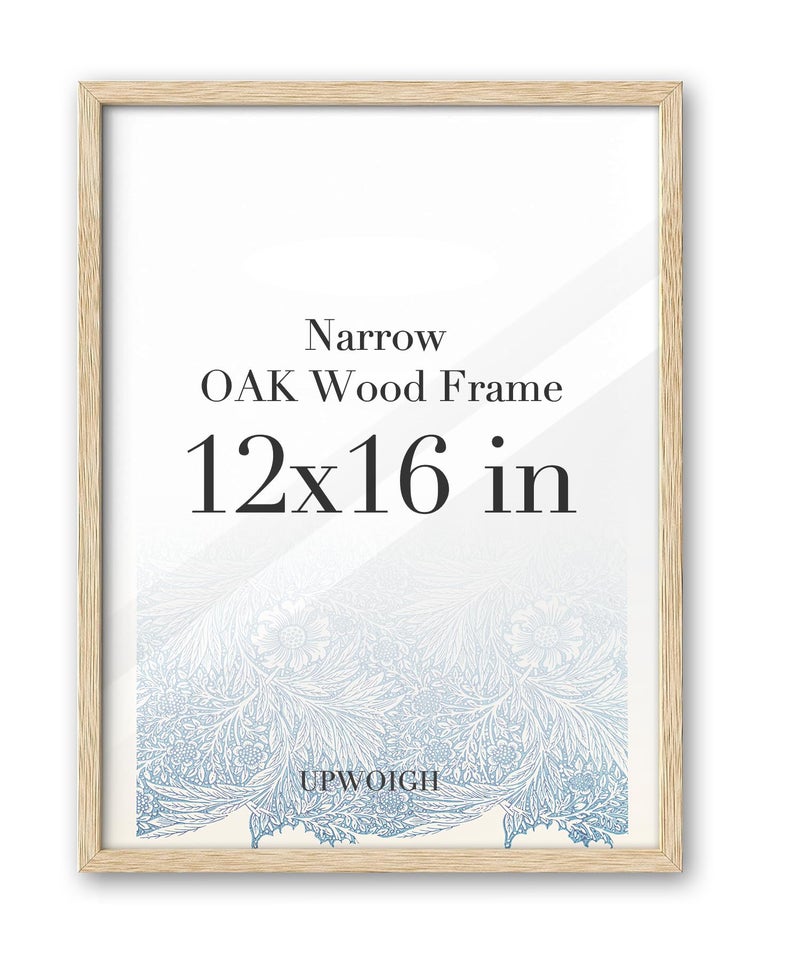 UPWOIGH 12x16 Oak Wood Picture Frame - Minimalist 12x16 Poster Frame, 12"x16" Picture Frame Wood, Natural Solid Wooden Picture Frames for Wall Art Photo and Prints (Set of 3) - Image 2