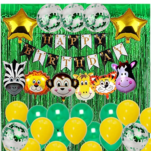 SOI Jungle Theme Birthday Decoration | Jungle Theme Birthday Decoration Banner | Birthday Decoration Items For Boy | Happy Birthday Decoration - Image 1