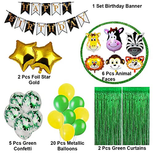 SOI Jungle Theme Birthday Decoration | Jungle Theme Birthday Decoration Banner | Birthday Decoration Items For Boy | Happy Birthday Decoration - Image 2