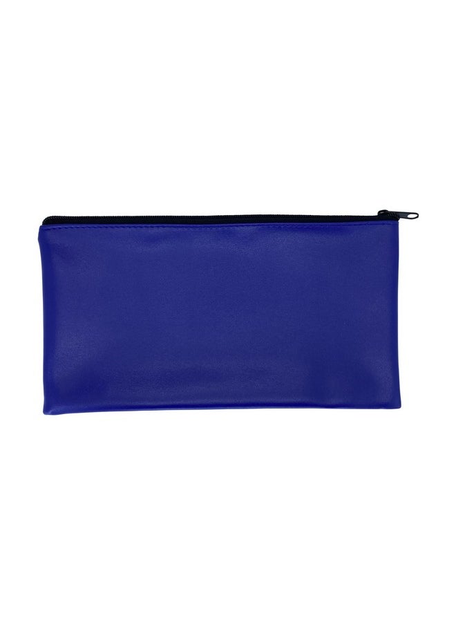 Progo Blue Bank Security Deposit Zipper Bag Water Resistant Vinyl Coated Leatherlike Exterior With Soft Interior Lining. For Cash Check Coin And Money Storage And More. 11X6 Inch 3 Pack.  - Image 2