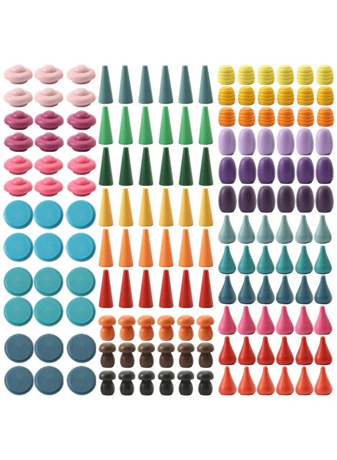 Promise Babe 162 PCS Wooden Loose Parts Toy Rainbow Stacking Toy for Toddlers, Sensory Play Set Colorful Montessori Materials Preschool Learning Building Toys for Boys Girls - Image 1