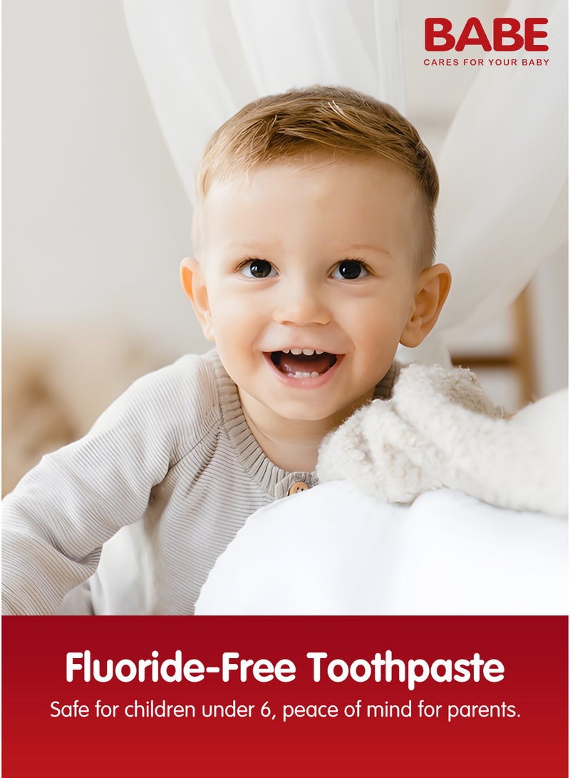 BABE - Baby Tooth Paste, 75g Tooth Paste with Strawberry Flavour, Fluoride-Free, Effective Oral Cure for Sensitive Teeth, 3+ Months, Made in Malaysia - Image 5
