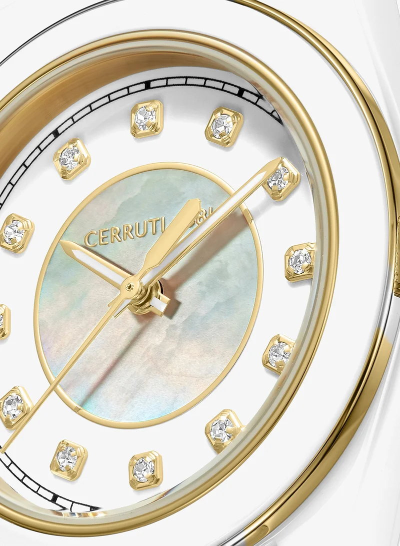CERRUTI 1881  Alessandari White Mother-of-pearl Analog Watch For Women, 37mm for Women | Best Price UAE