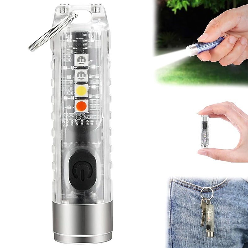 MULZI MULZI Small Torch Lights Rechargeable Mini Keychain Light COB Light LED Pocket Flashlight for Camping EDC Powerful USB Rechargeable Key Chain Torch 400 lumen  - Image 1