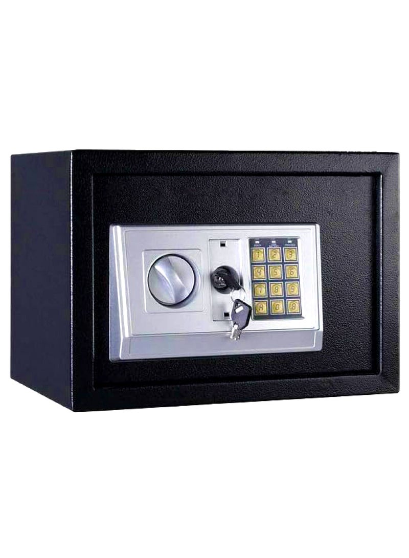 ماماتونس صندوق أمان بحجم A4 للمستندات، صندوق نقود من الفولاذ مزود بلوحة مفاتيح رقمية وقفل مفتاح، خزانة أمان للنقود والمجوهرات وجوازات السفر والمستندات والمنزل والمكتب مقاس 35x25x25 سم (أسود) - Image 1