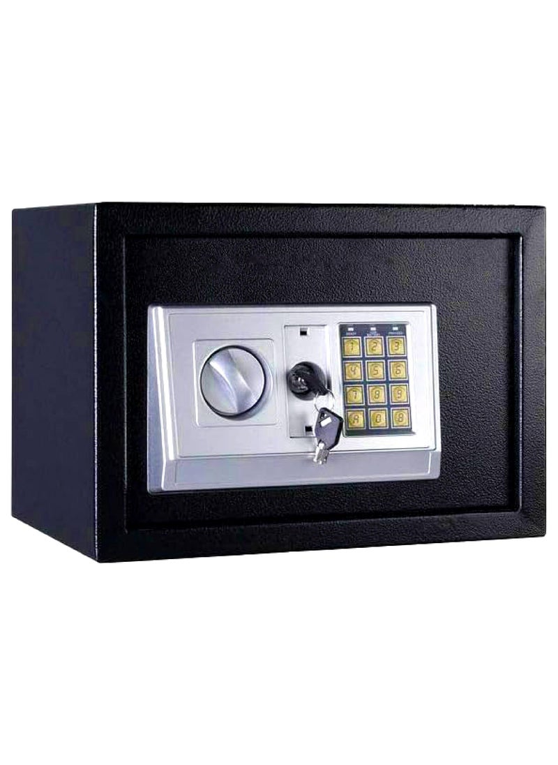 ماماتونس صندوق أمان بحجم A4 للمستندات، صندوق نقود من الفولاذ مزود بلوحة مفاتيح رقمية وقفل مفتاح، خزانة أمان للنقود والمجوهرات وجوازات السفر والمستندات والمنزل والمكتب مقاس 35x25x25 سم (أسود) - Image 1