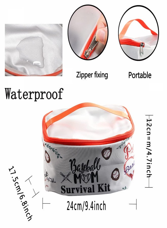 PXTIDY Baseball Mom Zipper Cosmetic Case Baseball Sport Mom Survival Kit Makeup Case Organizer Cosmetic Bag - Image 3