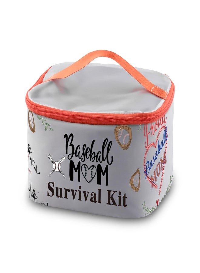 PXTIDY Baseball Mom Zipper Cosmetic Case Baseball Sport Mom Survival Kit Makeup Case Organizer Cosmetic Bag - Image 1