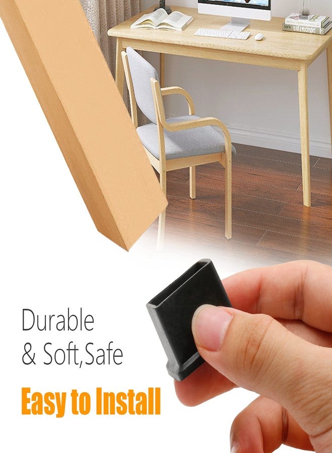 Suiwotin 12PCS Square Chair Leg Caps 1-3/16" x 1-3/16" Square Rubber Covers Black Furniture Foot Table Chair Leg End Cap, Anti-Slip Chair Leg Floor Protectors, Black - Image 4