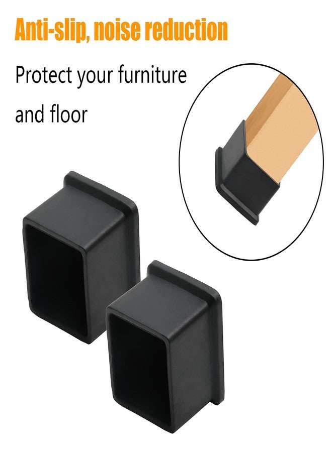 Suiwotin 12PCS Square Chair Leg Caps 1-3/16" x 1-3/16" Square Rubber Covers Black Furniture Foot Table Chair Leg End Cap, Anti-Slip Chair Leg Floor Protectors, Black - Image 3