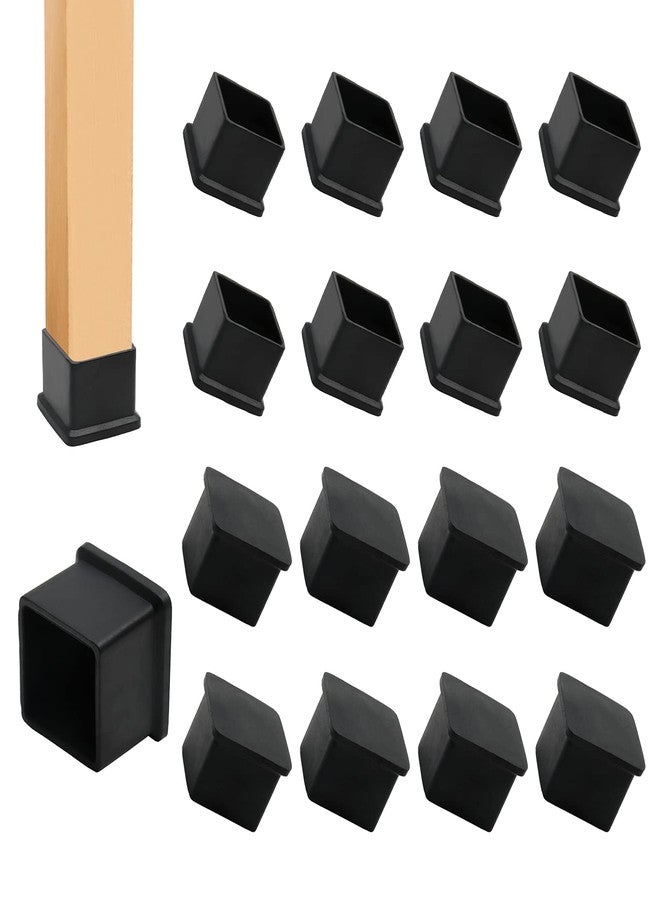 Suiwotin 12PCS Square Chair Leg Caps 1-3/16" x 1-3/16" Square Rubber Covers Black Furniture Foot Table Chair Leg End Cap, Anti-Slip Chair Leg Floor Protectors, Black - Image 1