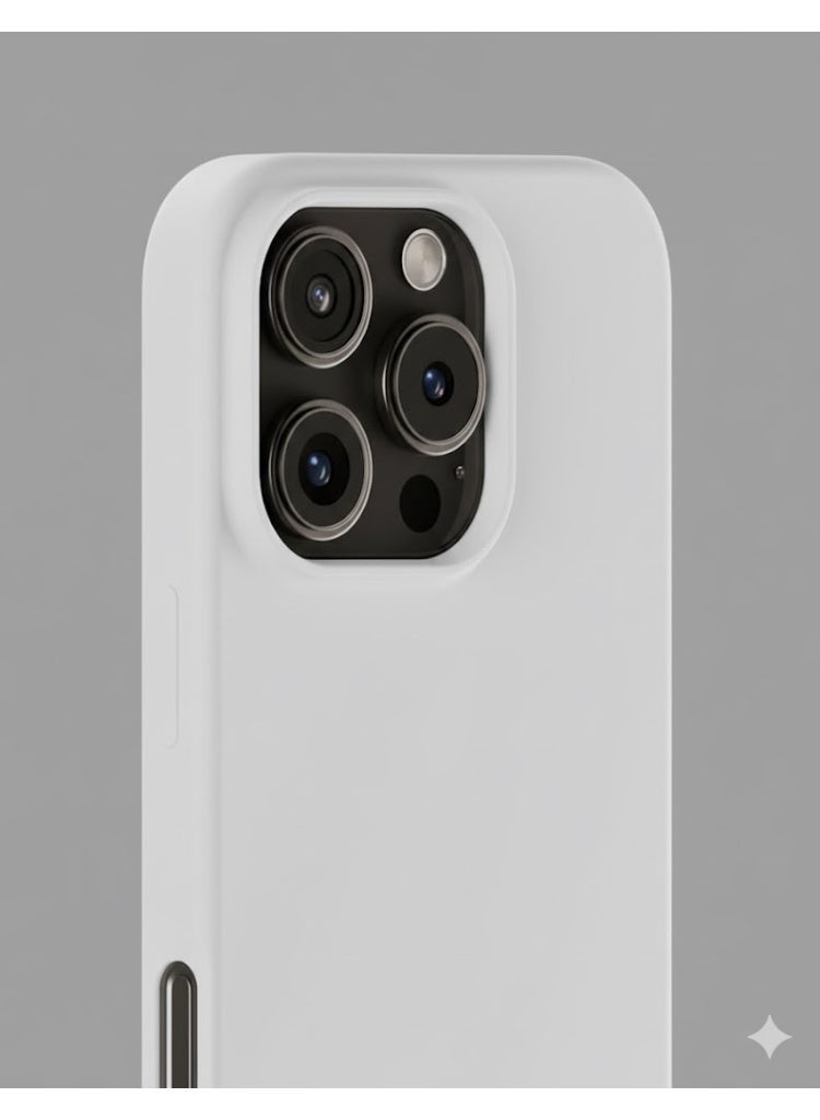 Blix Apple iPhone 16 Pro Silicone Cover White - Premium 2.0mm TPU Silicon, Enhanced Camera Protection with Lens Shield, Shockproof & Water-Proof Cover for Apple iPhone 16 Pro - Image 1