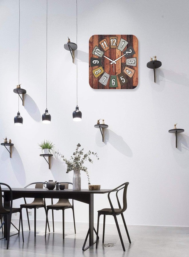 Rockford Wooden Square Designer Wall Clock without Glass (11X11 Inches) - Image 2