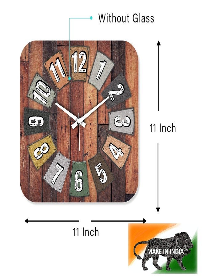 Rockford Wooden Square Designer Wall Clock without Glass (11X11 Inches) - Image 3