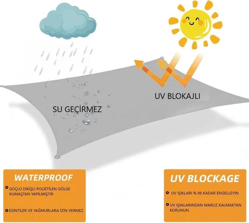 باموكالي برندا Pamukkale Canopy Canopy Tarpaulin Waterproof Sunscreen Awning 300 x 300
