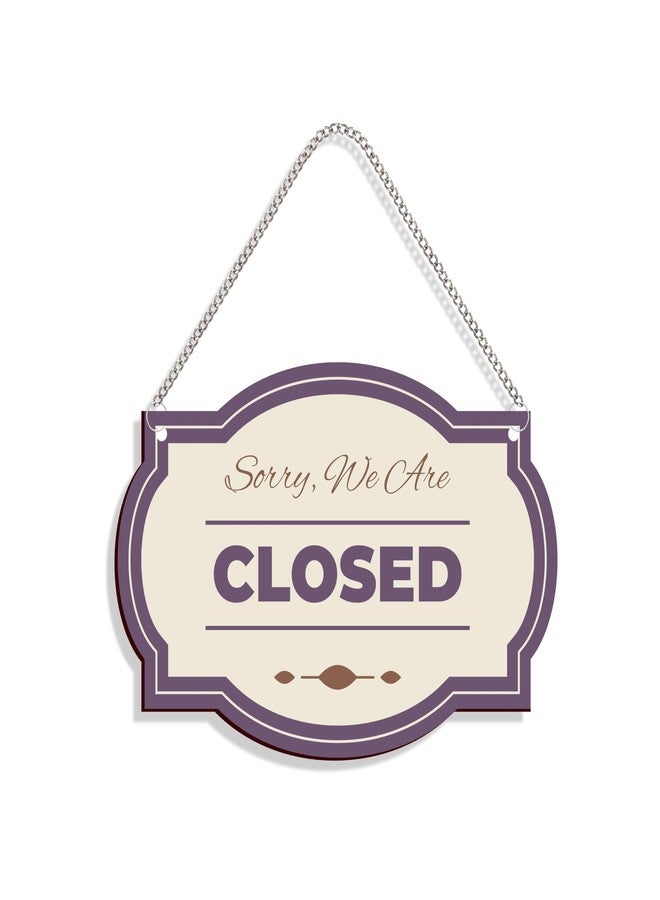 DELWOR Retro Open Closed Sign for Business, Double-Sided Wooden Reversible Open Closed Sign For Shop - Image 3