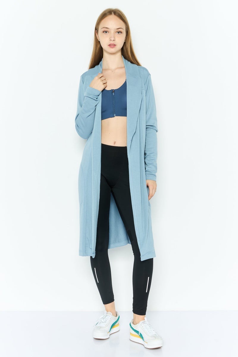 Jones New York كارديجان بقلنسوة للنساء بشعار العلامة التجارية، أزرق - Image 1