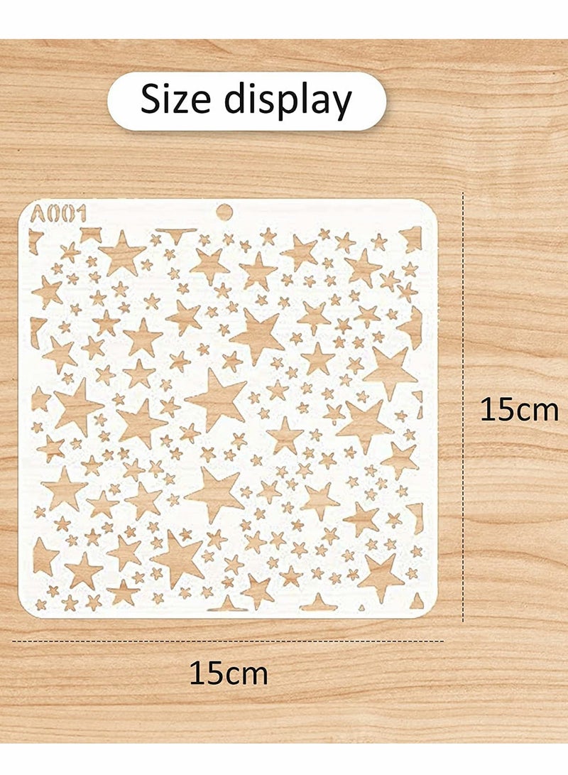 Excefore Drawing Stencils Set, 16 Pcs Reusable Painting Stencils Set, Hollow Painting Template for DIY Crafts, Mandala Dot Stencils for Fabric, Floors, Window, Furniture, Wood, Wall Design (15 * 15cm) - Image 4