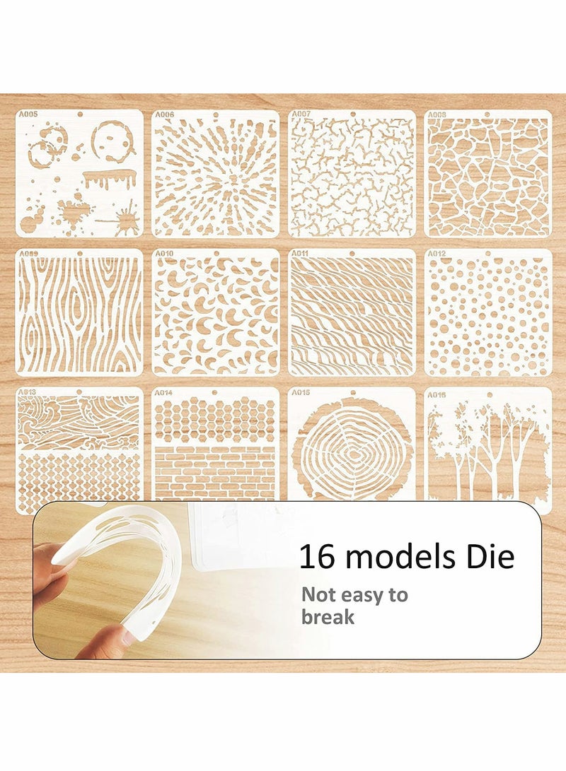 Excefore Drawing Stencils Set, 16 Pcs Reusable Painting Stencils Set, Hollow Painting Template for DIY Crafts, Mandala Dot Stencils for Fabric, Floors, Window, Furniture, Wood, Wall Design (15 * 15cm) - Image 3
