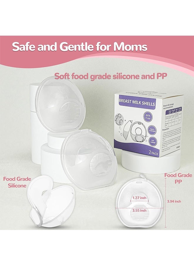 GD Wearable Silicone Breast Shells Milk Collectors for Breastfeeding - Soft Silicone Breast Shell with Scale Mark Reusable Leak‑Proof Milk Catcher or Breastfeeding Mothers - Image 2