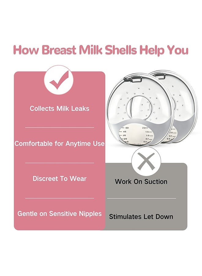 GD Wearable Silicone Breast Shells Milk Collectors for Breastfeeding - Soft Silicone Breast Shell with Scale Mark Reusable Leak‑Proof Milk Catcher or Breastfeeding Mothers - Image 5